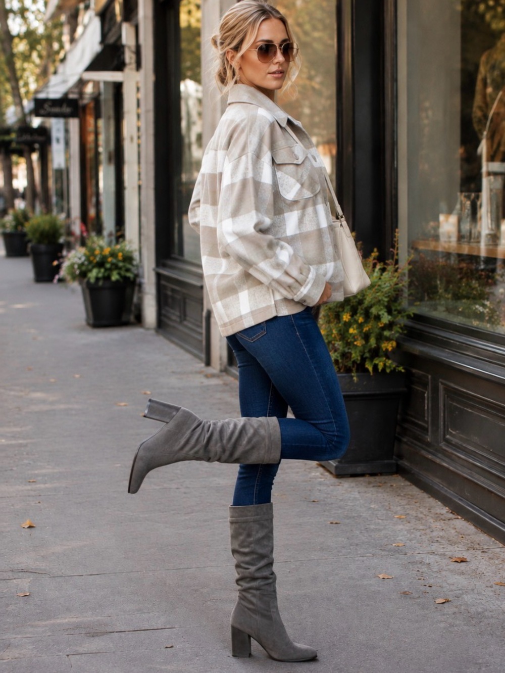 NWT SPLENDID Phoenix Slouchy Suede Knee-High Heeled Boots Grey 7.5 MSRP $229